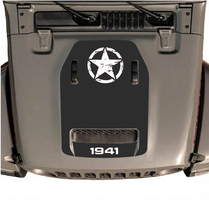 CarCode autocollant de capot pour Jeep Wrangler JL/JLU Rubicon 392 et JT Gladiator Mojave 2020-2026, avec design audacieux sur le capot du véhicule