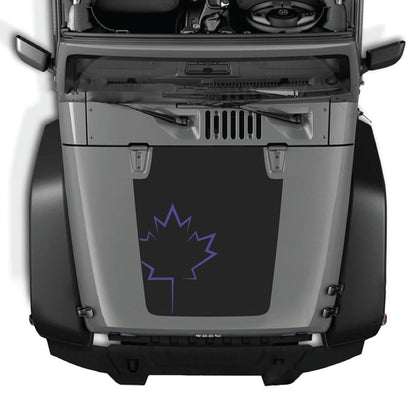 CarCode hood decal for Jeep Wrangler JK/JKU 2007-2018, style #09, featuring bold black graphic design on vehicle's hood.
