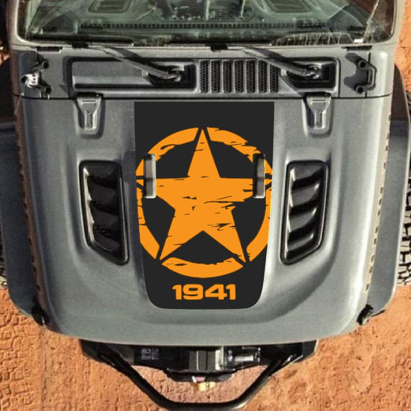 Hood Decal for Jeep Wrangler JL JLU Gladiator JT Rubicon Hood 2018+ Style #29