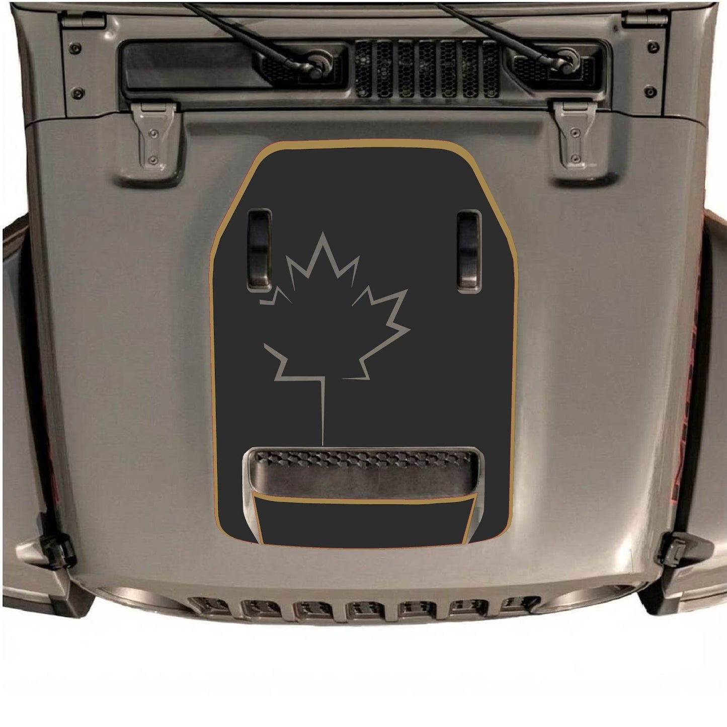 Jeep Wrangler JL/JLU Rubicon 392 or JT Gladiator Mojave hood decal by CarCode, style #80, featuring bold graphic design on the hood.