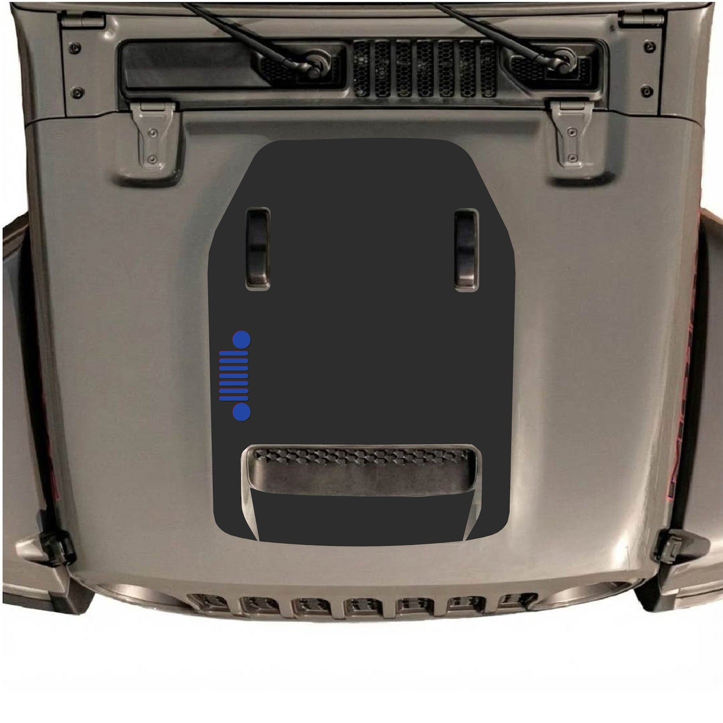 CarCode hood decal for Jeep Wrangler JL/JLU Rubicon 392 and JT Gladiator Mojave 2020-2026, style #54, shown on vehicle hood.