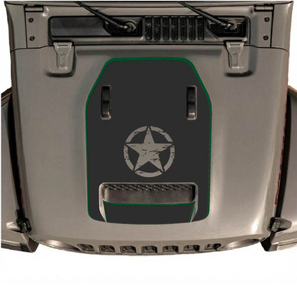 CarCode hood decal for Jeep Wrangler JL/JLU Rubicon 392 and JT Gladiator Mojave 2020-2026, style #91, shown on vehicle hood.
