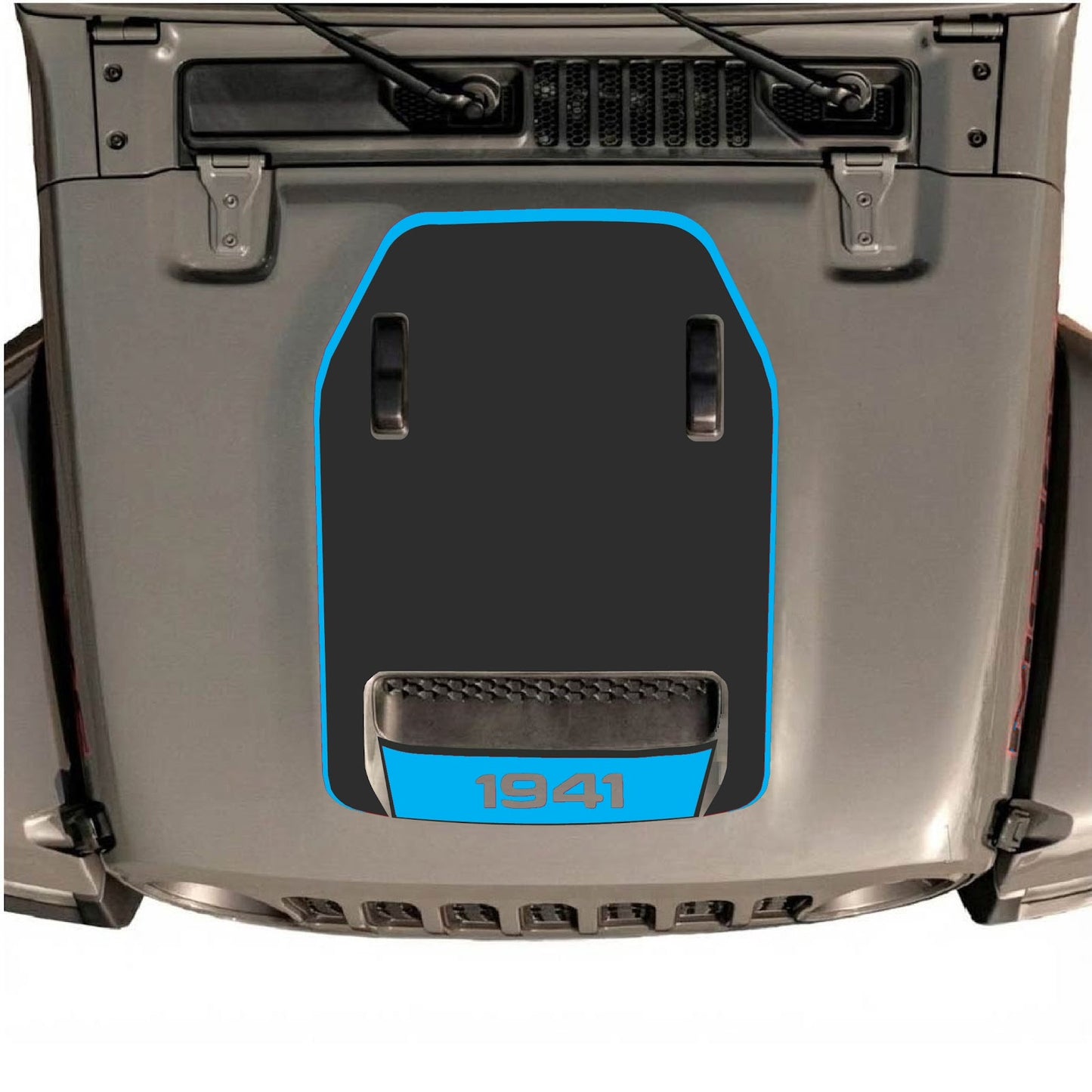 CarCode hood decal for Jeep Wrangler JL/JLU Rubicon 392 and JT Gladiator Mojave 2020-2026, stylish exterior graphic design.