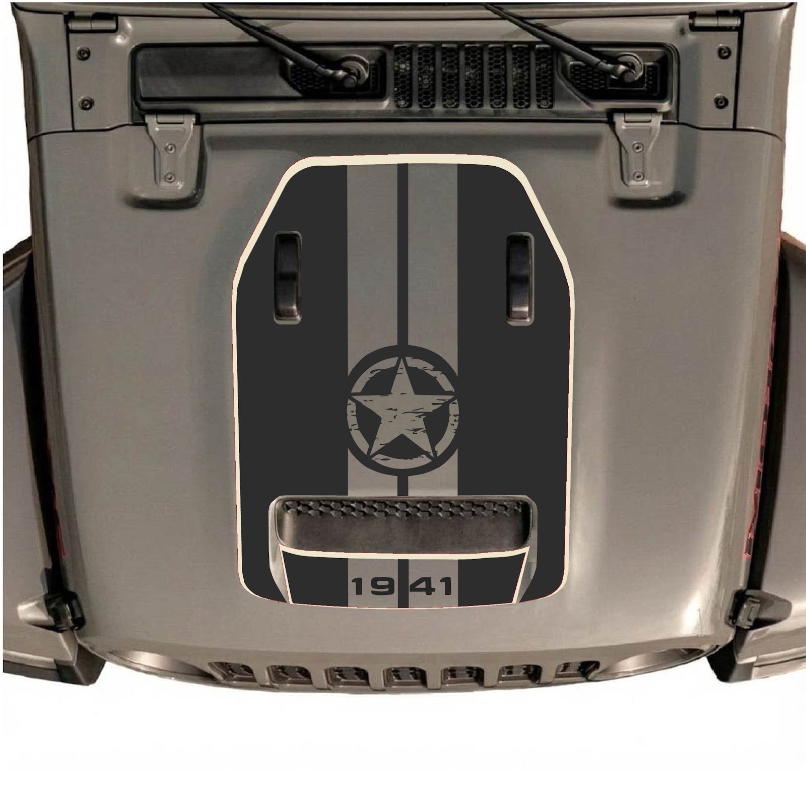 CarCode hood decal for Jeep Wrangler JL/JLU Rubicon 392 and JT Gladiator Mojave 2020-2026 style #70 on vehicle hood