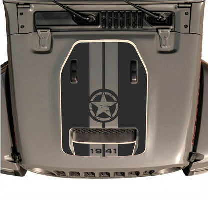 CarCode hood decal for Jeep Wrangler JL/JLU Rubicon 392 and JT Gladiator Mojave 2020-2026 style #70 on vehicle hood