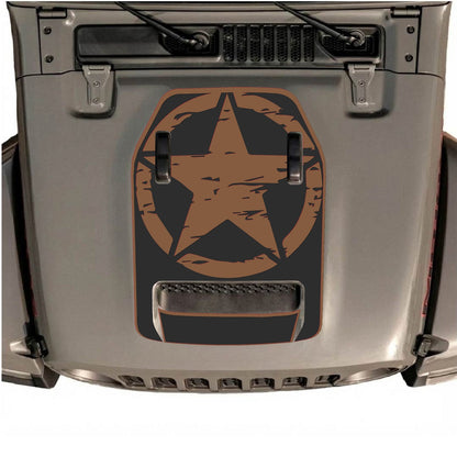 CarCode Jeep Wrangler JL/JLU Rubicon 392 and JT Gladiator Mojave hood decal in style #35, featuring bold graphic design.