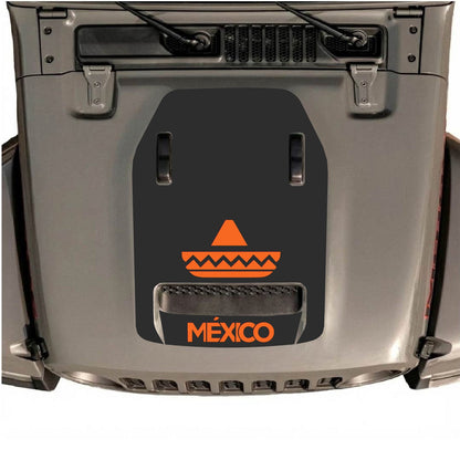 CarCode hood decal for Jeep Wrangler JL/JLU Rubicon 392 and JT Gladiator Mojave 2020-2026, style #16, shown on vehicle hood.
