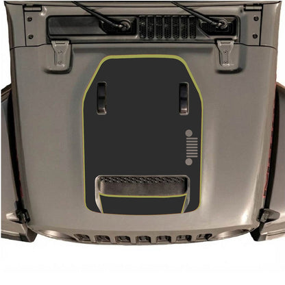 CarCode hood decal for Jeep Wrangler JL/JLU Rubicon 392 and JT Gladiator Mojave, style #97, shown on vehicle hood.