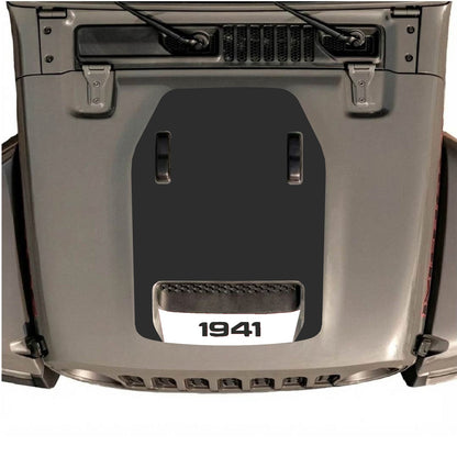 CarCode hood decal for Jeep Wrangler JL/JLU Rubicon 392 and JT Gladiator Mojave 2020-2026, style #64, shown on vehicle hood.
