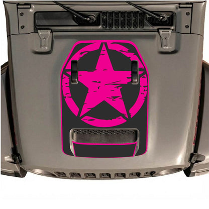 CarCode hood decal for Jeep Wrangler JL/JLU Rubicon 392 and Gladiator Mojave 2020-2026, style #35, shown on vehicle hood