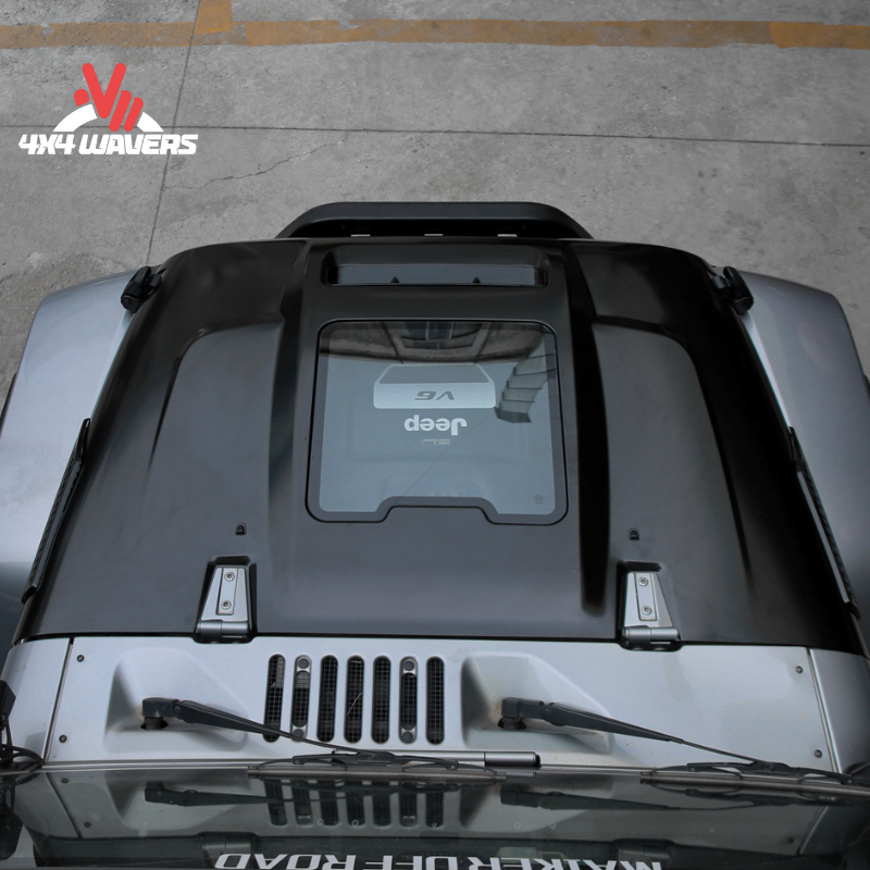 4x4wavers Hood - Capsule Style with transparent window for Engine - 4X4 WAVERS