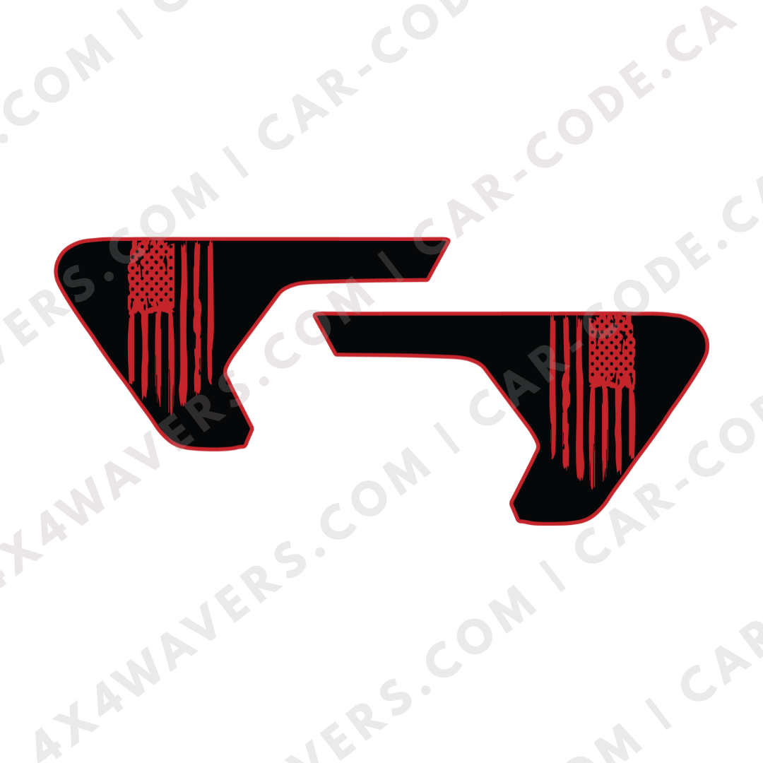CARCODE Fender Insert Decal/Sticker - USA Graphic Kit - For Jeep Wrangler/Gladiator JL/JLU/JT 2018+ - Premium Vinyl