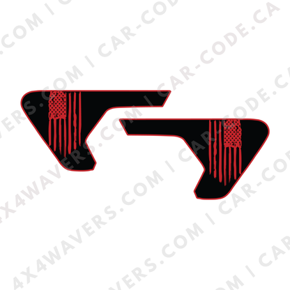 CARCODE Fender Insert Decal/Sticker - USA Graphic Kit - For Jeep Wrangler/Gladiator JL/JLU/JT 2018+ - Premium Vinyl