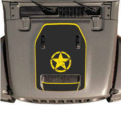 CarCode hood decal for Jeep Wrangler JL/JLU Rubicon 392 and JT Gladiator Mojave 2020-2026, stylish vehicle decal design.