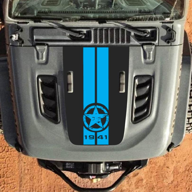 Hood Decal for Jeep Wrangler JL JLU Gladiator JT Rubicon Hood 2018+ Style #57