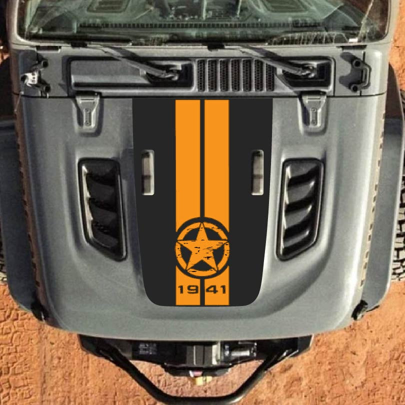 Hood Decal for Jeep Wrangler JL JLU Gladiator JT Rubicon Hood 2018+ Style #57
