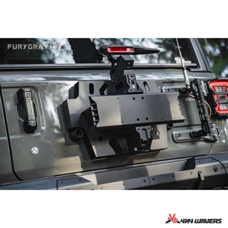 4x4wavers Fury Aluminum Multifunction Box - &nbsp;Tailgate Equipment Integrated Set - Rear Integrated Kit with 2 Gas Cans Tanks and storage with numeric locks - 4X4 WAVERS