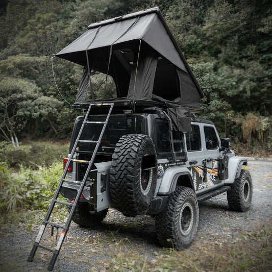 Roof Top Tent Aluminum Hardshell Rooftop Tent For Van SUV Truck Car Overland Tent Camping For 2-3 Person With Ladder
