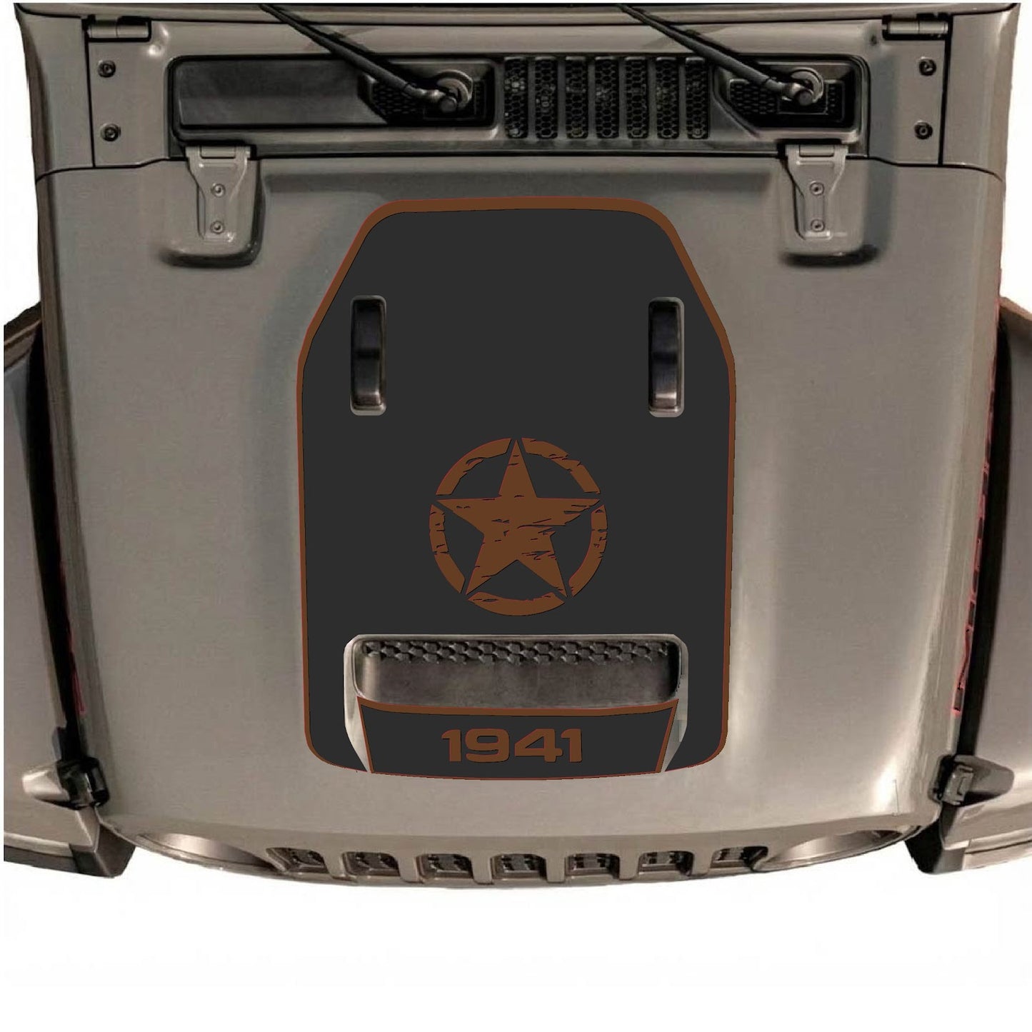 CarCode hood decal for Jeep Wrangler JL/JLU Rubicon 392 and JT Gladiator Mojave 2020-2026, stylish vehicle decal with bold graphics.