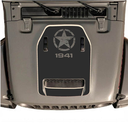 CarCode hood decal for Jeep Wrangler JL/JLU Rubicon 392 and JT Gladiator Mojave 2020-2026, stylish decal design on vehicle hood