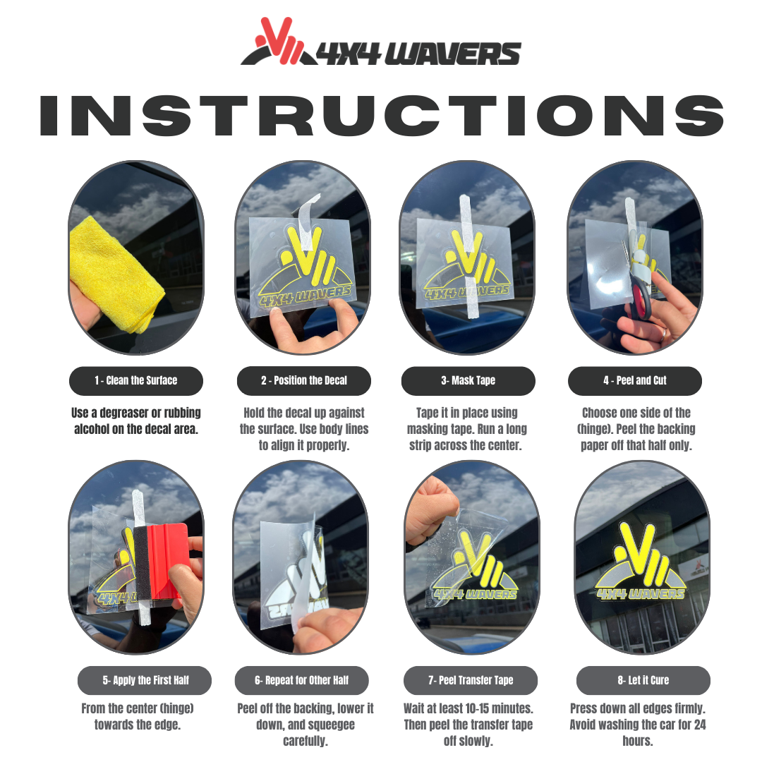 Kit d'autocollants 4x4wavers pour capot et côtés WRANGLER – Autocollants en vinyle compatibles avec les modèles Jeep Wrangler – 2 autocollants – Fabriqué au Canada