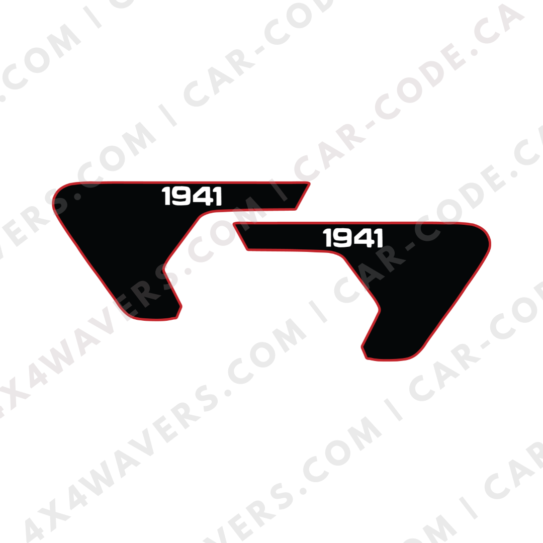 CARCODE Fender Insert Decal/Sticker - 1941 Graphic Kit - For Jeep Wrangler/Gladiator JL/JLU/JT 2018+ - Premium Vinyl