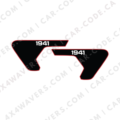 CARCODE Fender Insert Decal/Sticker - 1941 Graphic Kit - For Jeep Wrangler/Gladiator JL/JLU/JT 2018+ - Premium Vinyl