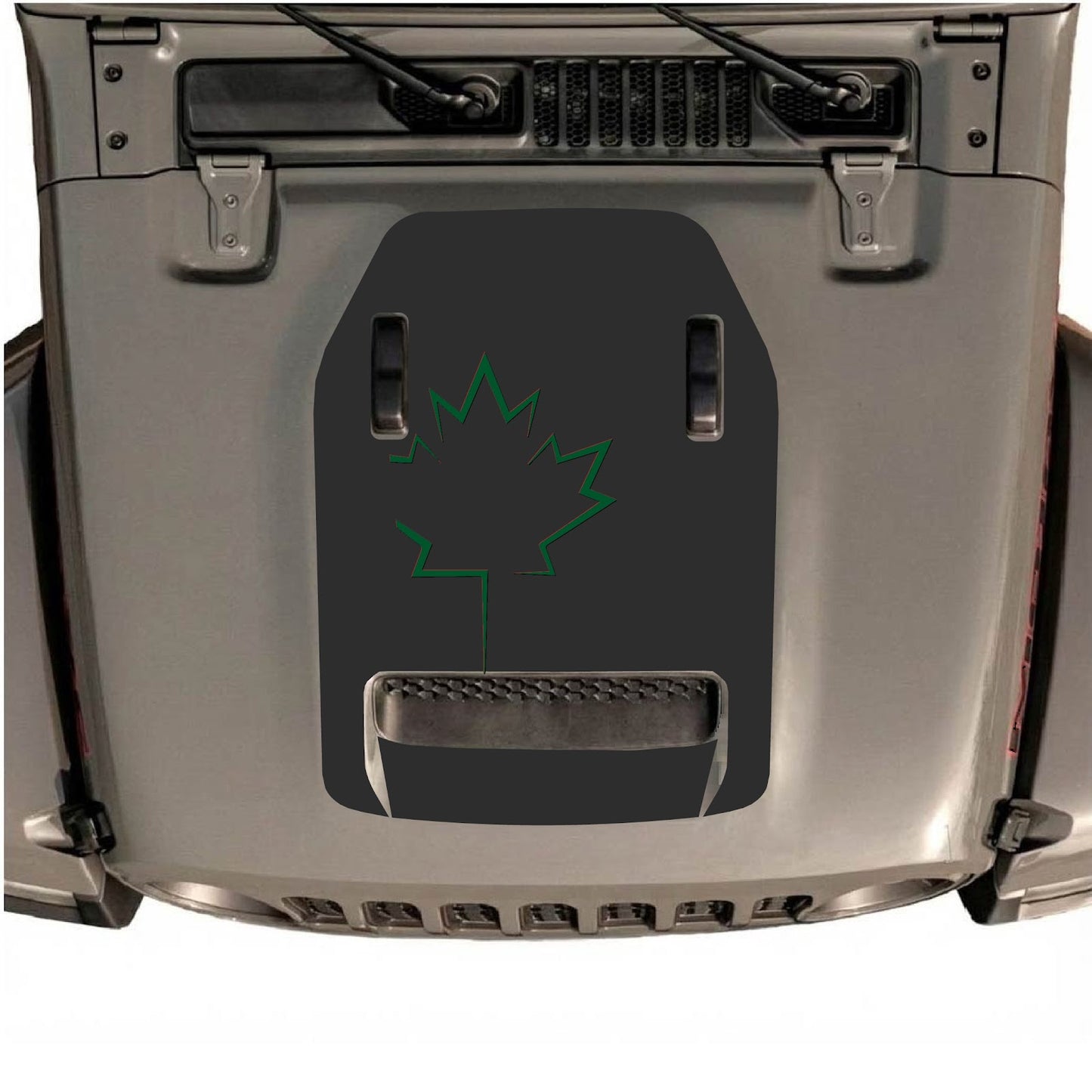 CarCode hood decal for Jeep Wrangler JL/JLU Rubicon 392 and JT Gladiator Mojave 2020-2026, style #24, shown on vehicle hood.