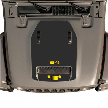 CarCode hood decal for Jeep Wrangler JL/JLU Rubicon 392 and JT Gladiator Mojave 2020-2026, style #60, shown on vehicle hood.