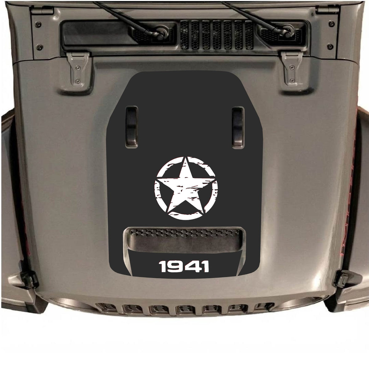 Autocollant de capot CarCode pour Jeep Wrangler JL/JLU Rubicon 392 et JT Gladiator Mojave, style n°44, visible sur le capot du véhicule.