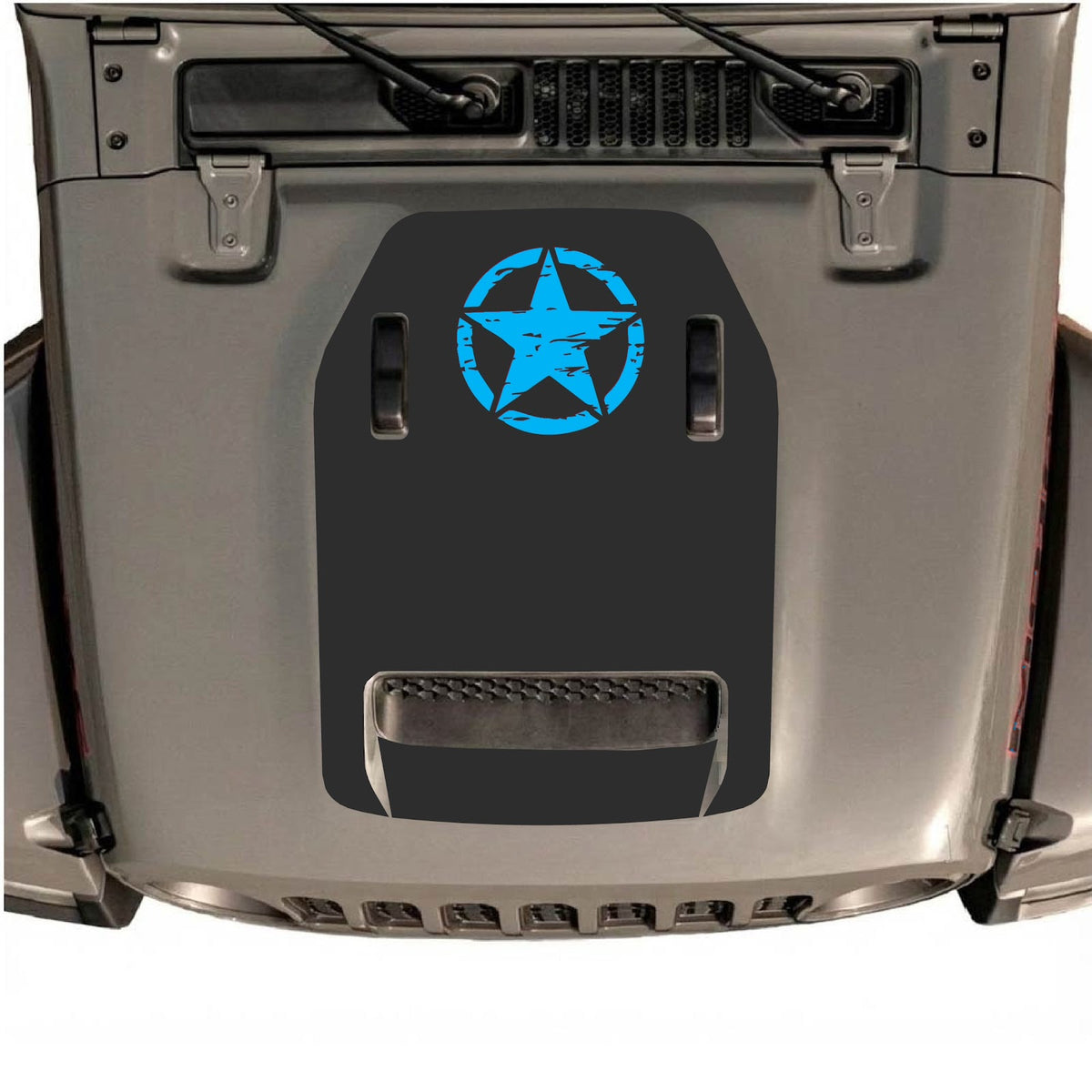 Autocollant de capot CarCode pour Jeep Wrangler JL/JLU Rubicon 392 et JT Gladiator Mojave, style #42, motif noir sur le capot du véhicule