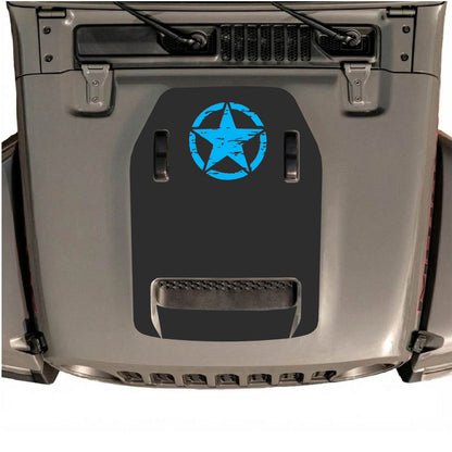 Autocollant de capot CarCode pour Jeep Wrangler JL/JLU Rubicon 392 et JT Gladiator Mojave, style #42, motif noir sur le capot du véhicule