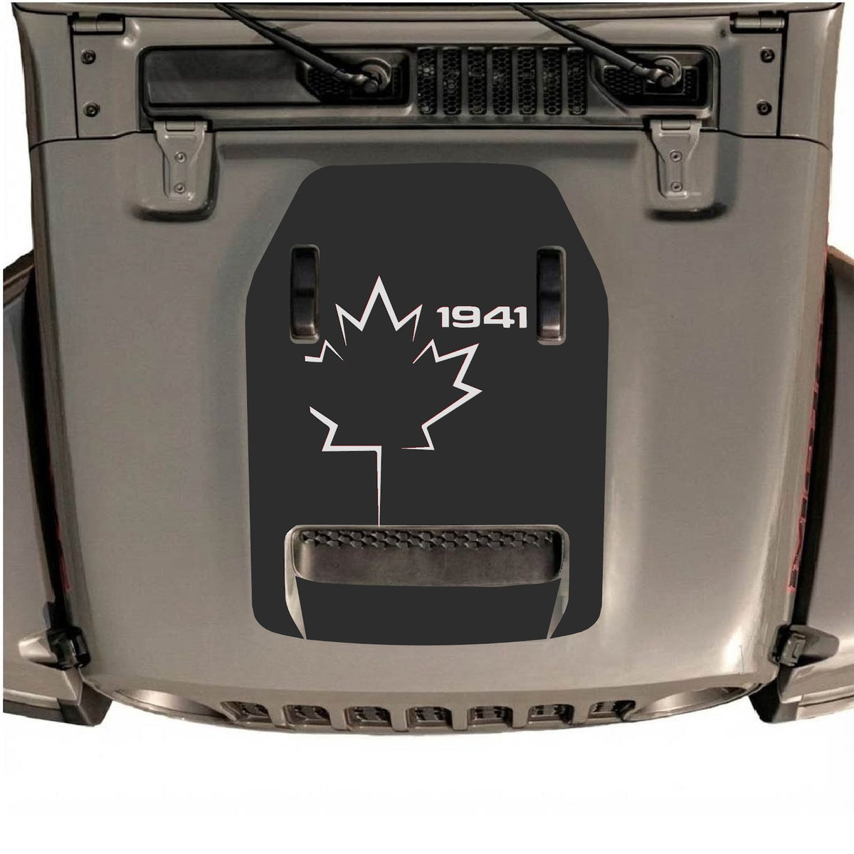 CarCode hood decal for Jeep Wrangler JL/JLU Rubicon 392 and JT Gladiator Mojave 2020-2026, style #22, visible on the vehicle's hood.