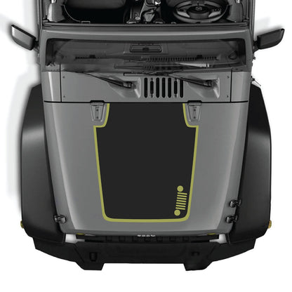 Jeep Wrangler JK/JKU hood decal in style #40 by CarCode, featuring bold graphic design on the vehicle's hood.