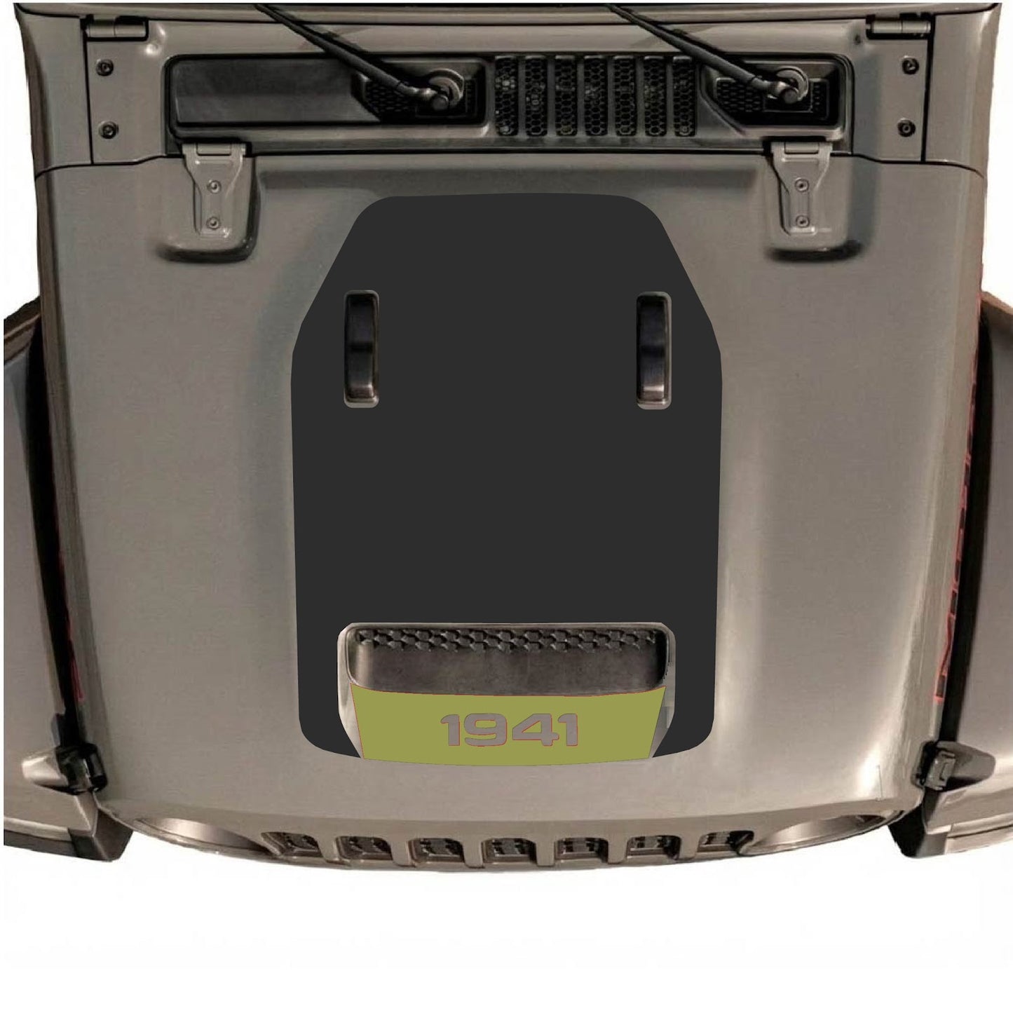 Jeep Wrangler JL/JLU Rubicon 392 and Gladiator Mojave hood decal by CarCode, stylish design for 2020-2026 models.