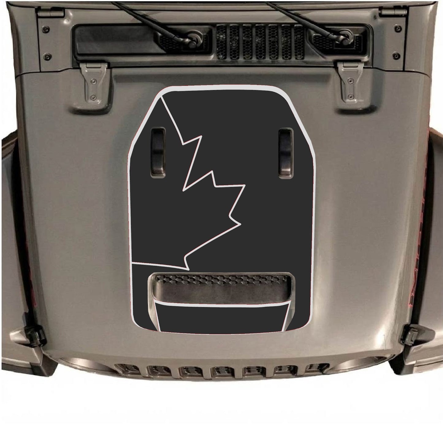 CarCode Jeep Wrangler JL/JLU Rubicon 392 and Gladiator Mojave hood decal, style #27, featuring bold graphic design on vehicle hood.