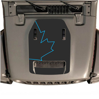 Jeep Wrangler JL/JLU Rubicon 392 and JT Gladiator Mojave hood decal by CarCode, style #28, with black and gray design on vehicle hood