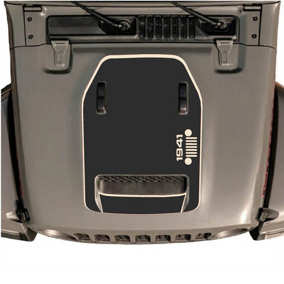 CarCode hood decal for Jeep Wrangler JL/JLU Rubicon 392 and JT Gladiator Mojave 2020-2026, style #55, shown on vehicle hood