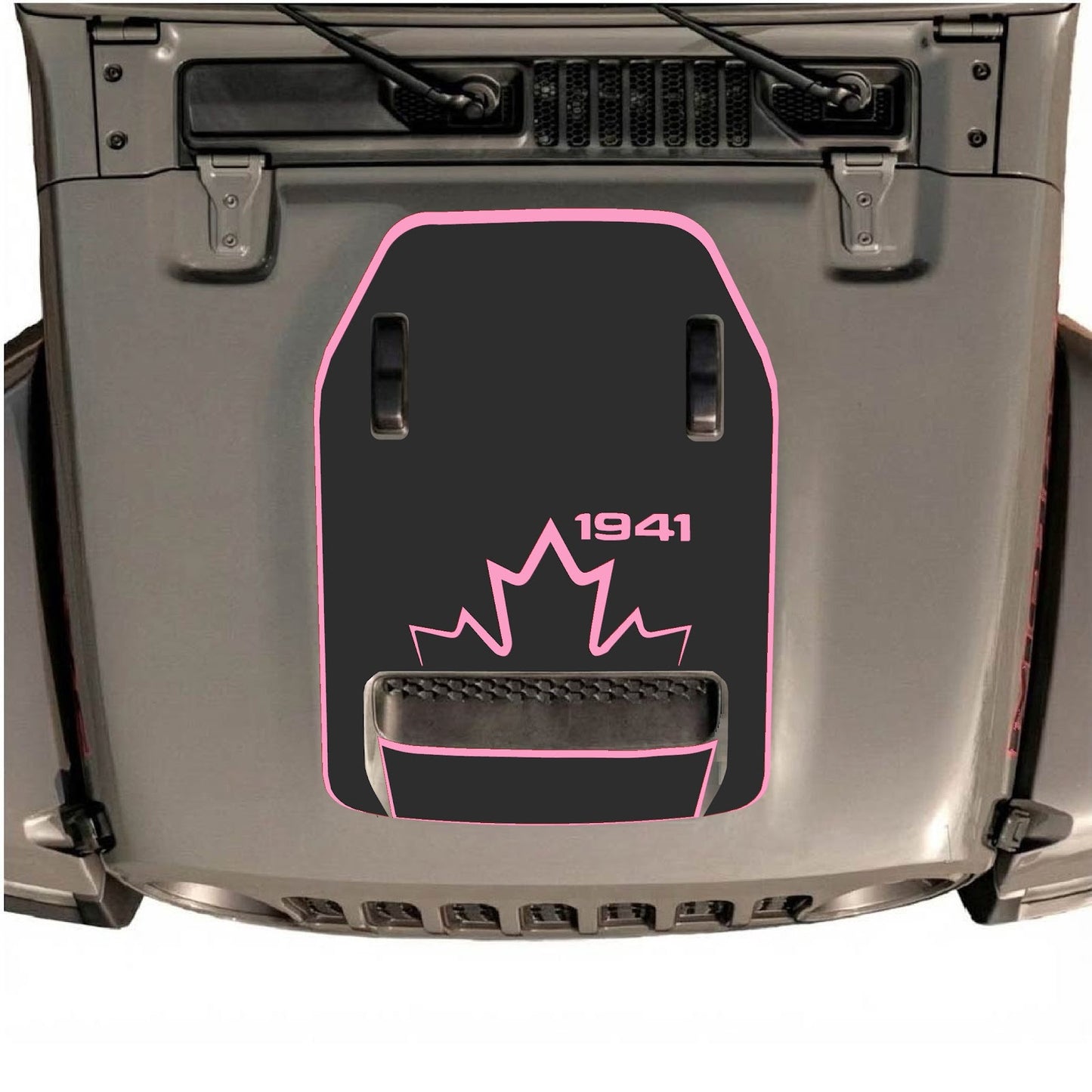 CarCode hood decal for Jeep Wrangler JL/JLU Rubicon 392 and Gladiator Mojave 2020-2026, style #17, featuring bold graphic design.