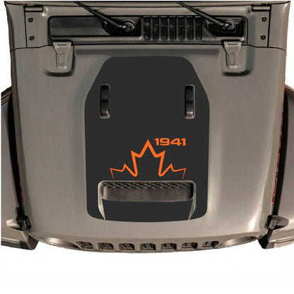 CarCode hood decal for Jeep Wrangler JL/JLU Rubicon 392 and JT Gladiator Mojave 2020-2026, style #18, shown on vehicle hood.