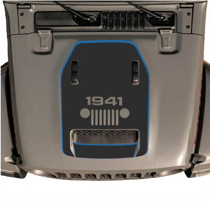CarCode hood decal for Jeep Wrangler JL/JLU Rubicon 392 and JT Gladiator Mojave, style #92, shown on vehicle hood.