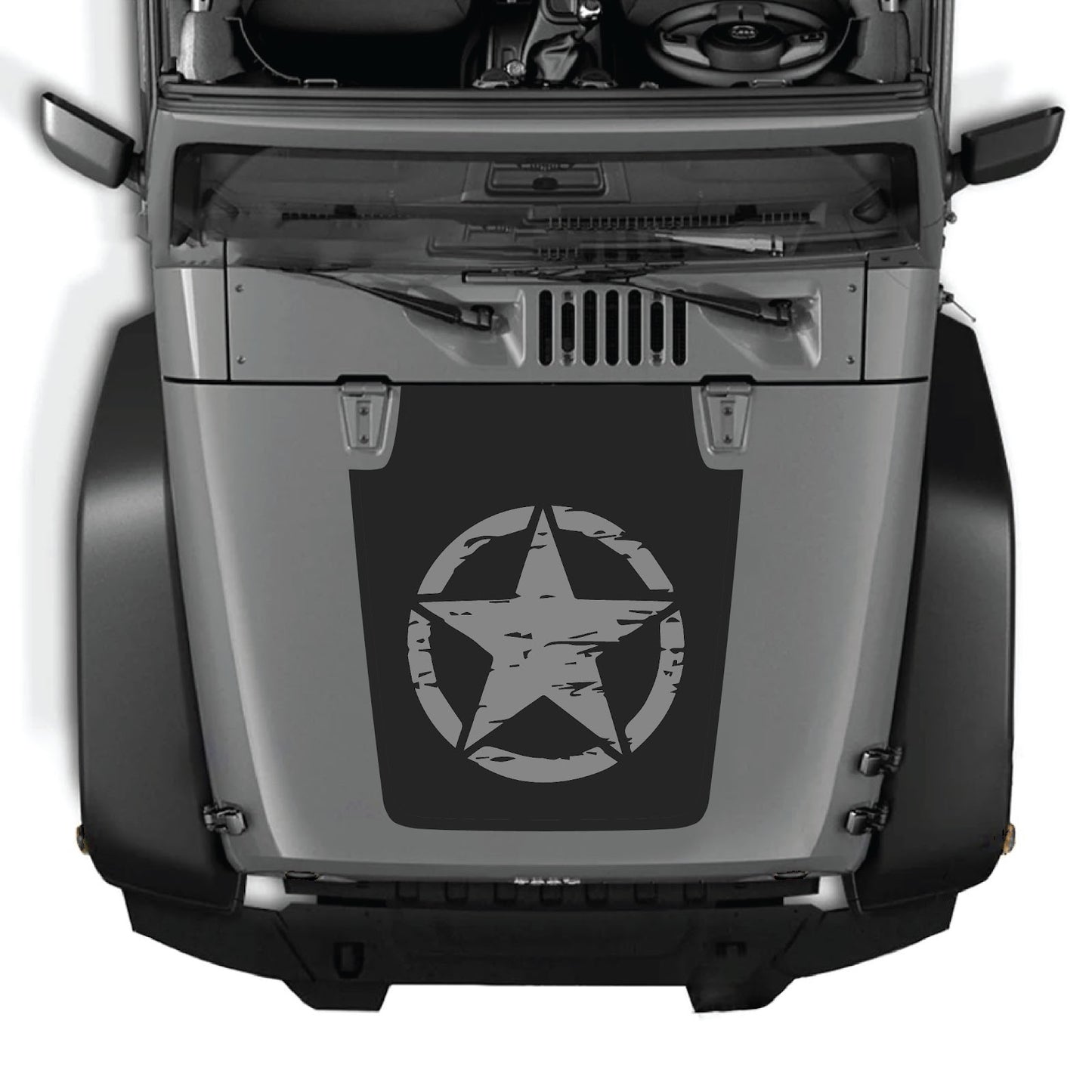 CarCode Jeep Wrangler JK/JKU hood decal, Style #25, featuring bold graphic design on the vehicle's hood for a custom look.