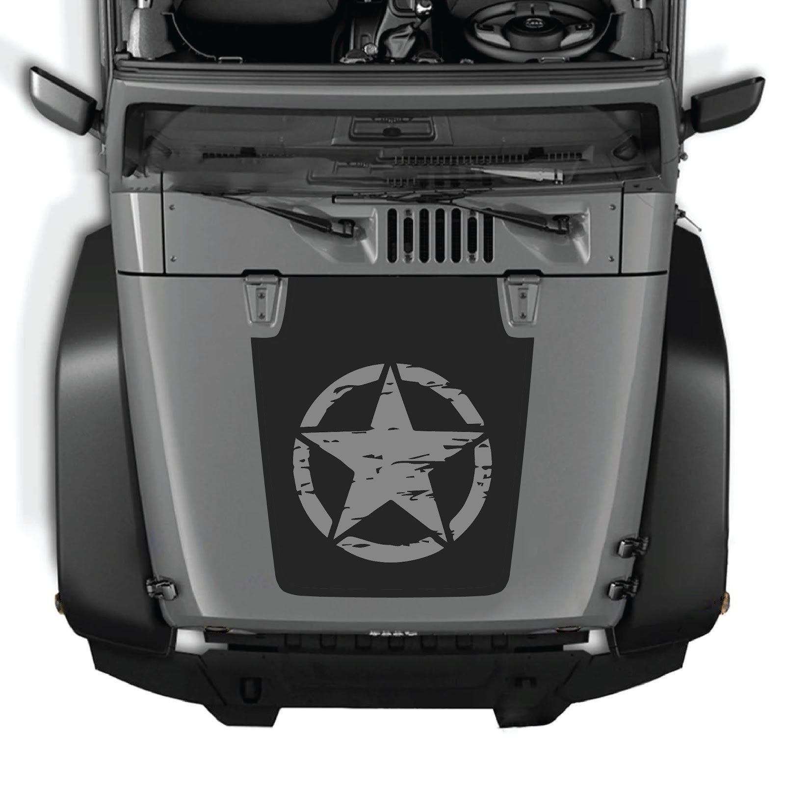 CarCode Jeep Wrangler JK/JKU hood decal, Style #25, featuring bold graphic design on the vehicle's hood for a custom look.