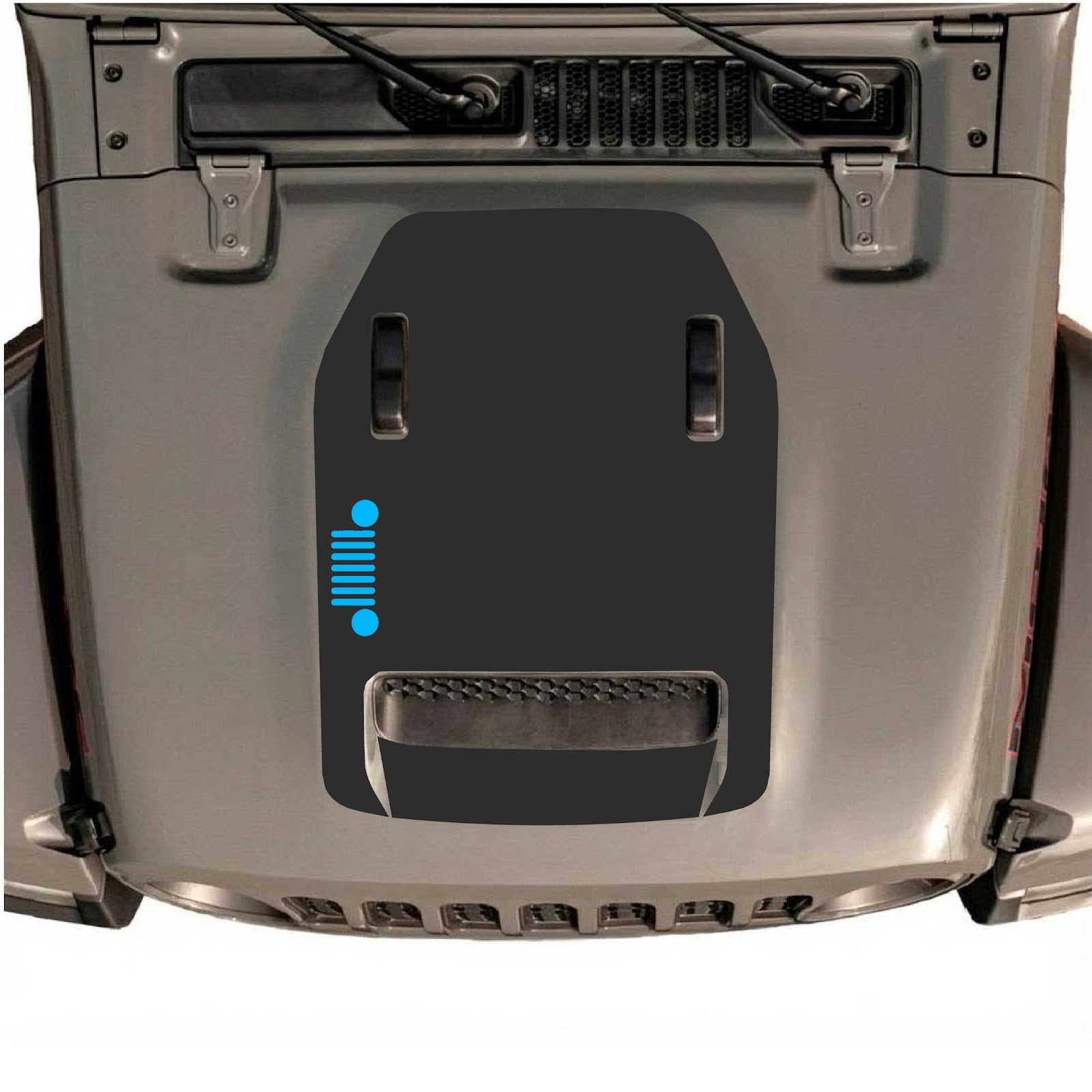 CarCode hood decal for Jeep Wrangler JL/JLU Rubicon 392 and Gladiator Mojave 2020-2026, style #54, shown on vehicle hood.