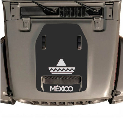 CarCode hood decal for Jeep Wrangler JL/JLU Rubicon 392 and JT Gladiator Mojave 2020-2026, style #16, shown on vehicle hood.