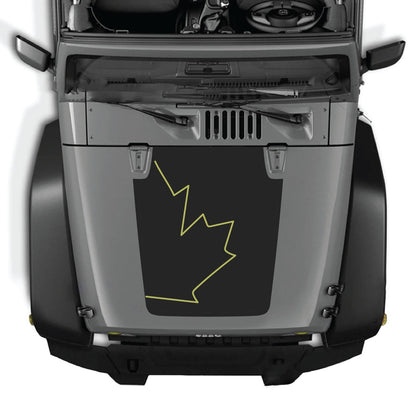CarCode Jeep Wrangler JK/JKU 2007-2018 hood decal in style #07, black and white graphic design on vehicle hood