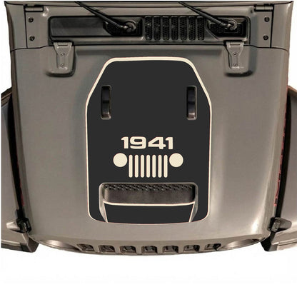 CarCode hood decal for Jeep Wrangler JL/JLU Rubicon 392 and JT Gladiator Mojave 2020-2026, style #47, shown on vehicle hood.