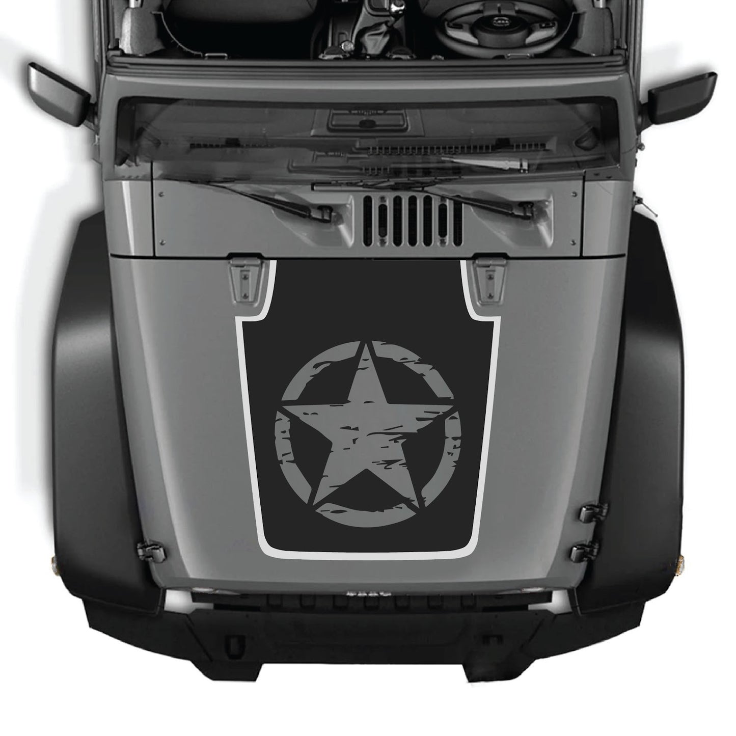 CarCode hood decal for Jeep Wrangler JK/JKU 2007-2018, style #78, featuring bold graphic design on the vehicle's hood.