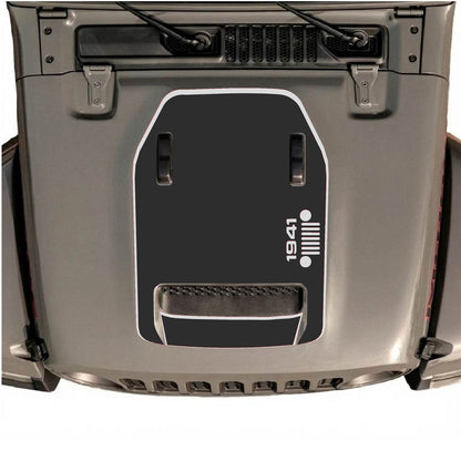 CarCode hood decal for Jeep Wrangler JL/JLU Rubicon 392 and JT Gladiator Mojave 2020-2026, stylish design on vehicle hood.