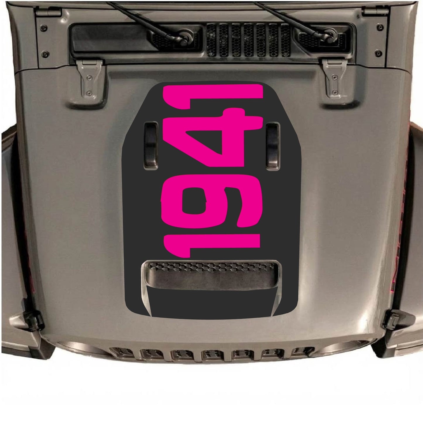 CarCode hood decal for Jeep Wrangler JL/JLU Rubicon 392 and JT Gladiator Mojave, style #02, featuring bold graphic design
